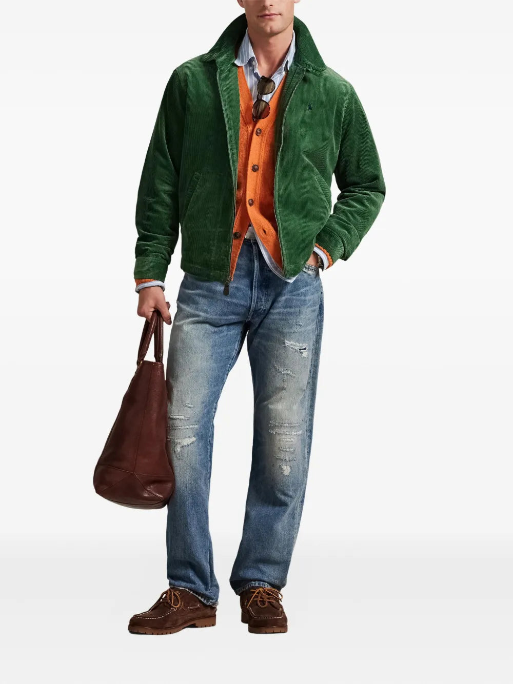 Giacca in velluto a coste con zipper • RL