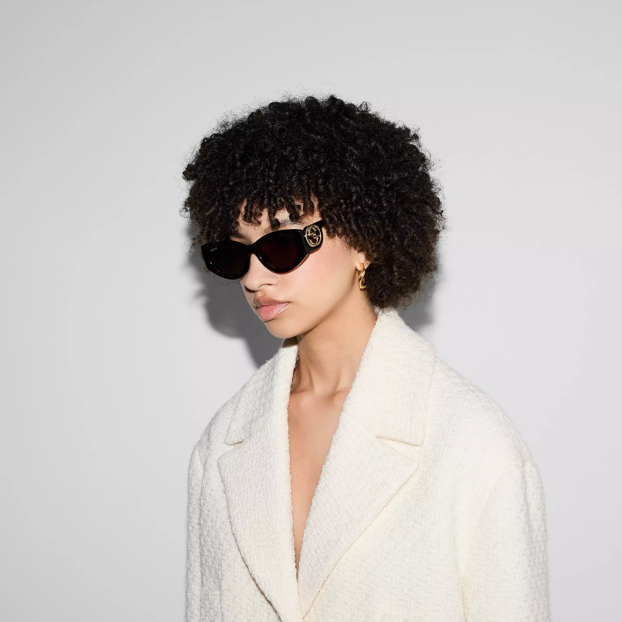 Occhiali da sole Gucci con montatura a farfalla - Guscio tartaruga