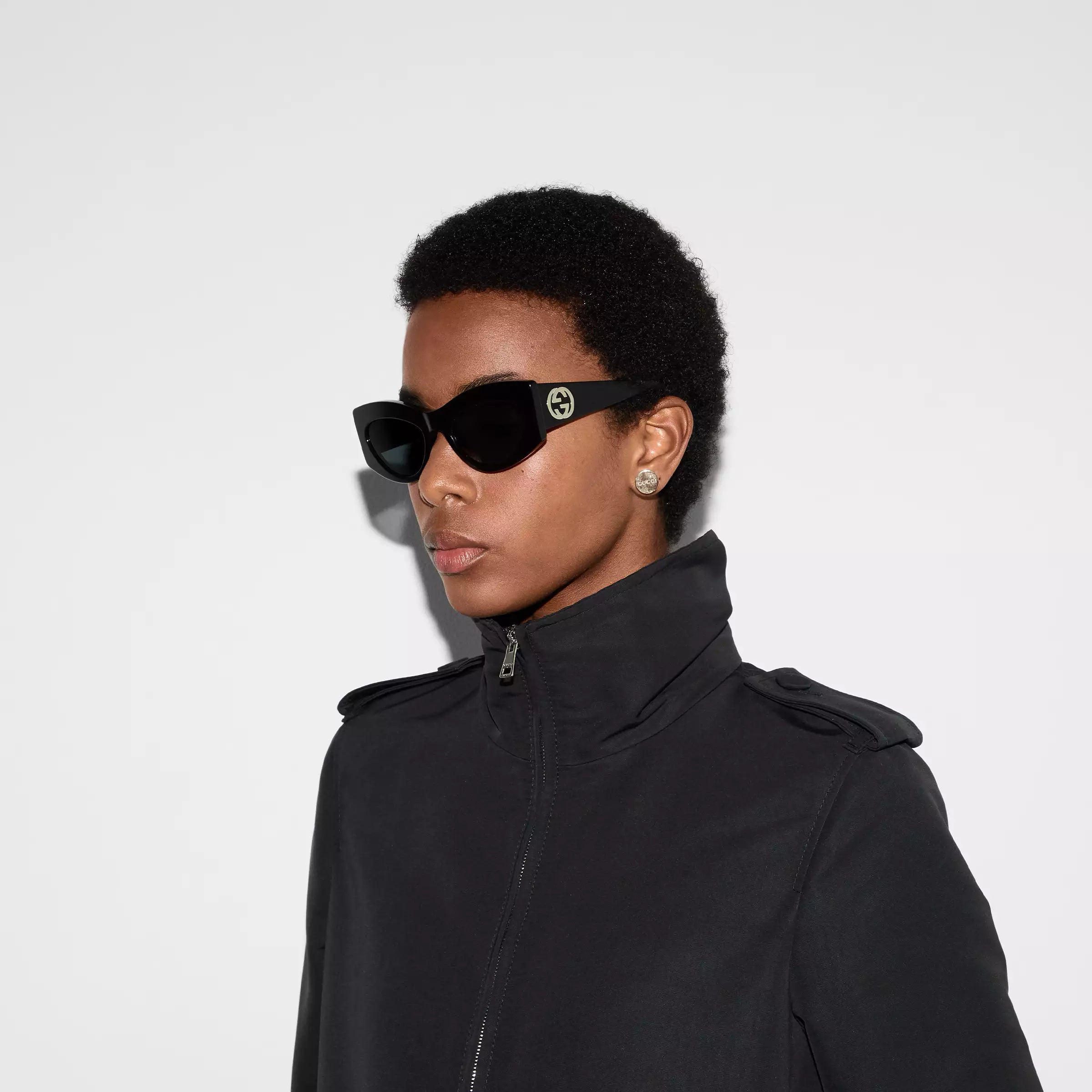 Occhiali da sole Gucci con montatura a occhio di gatto - Nero