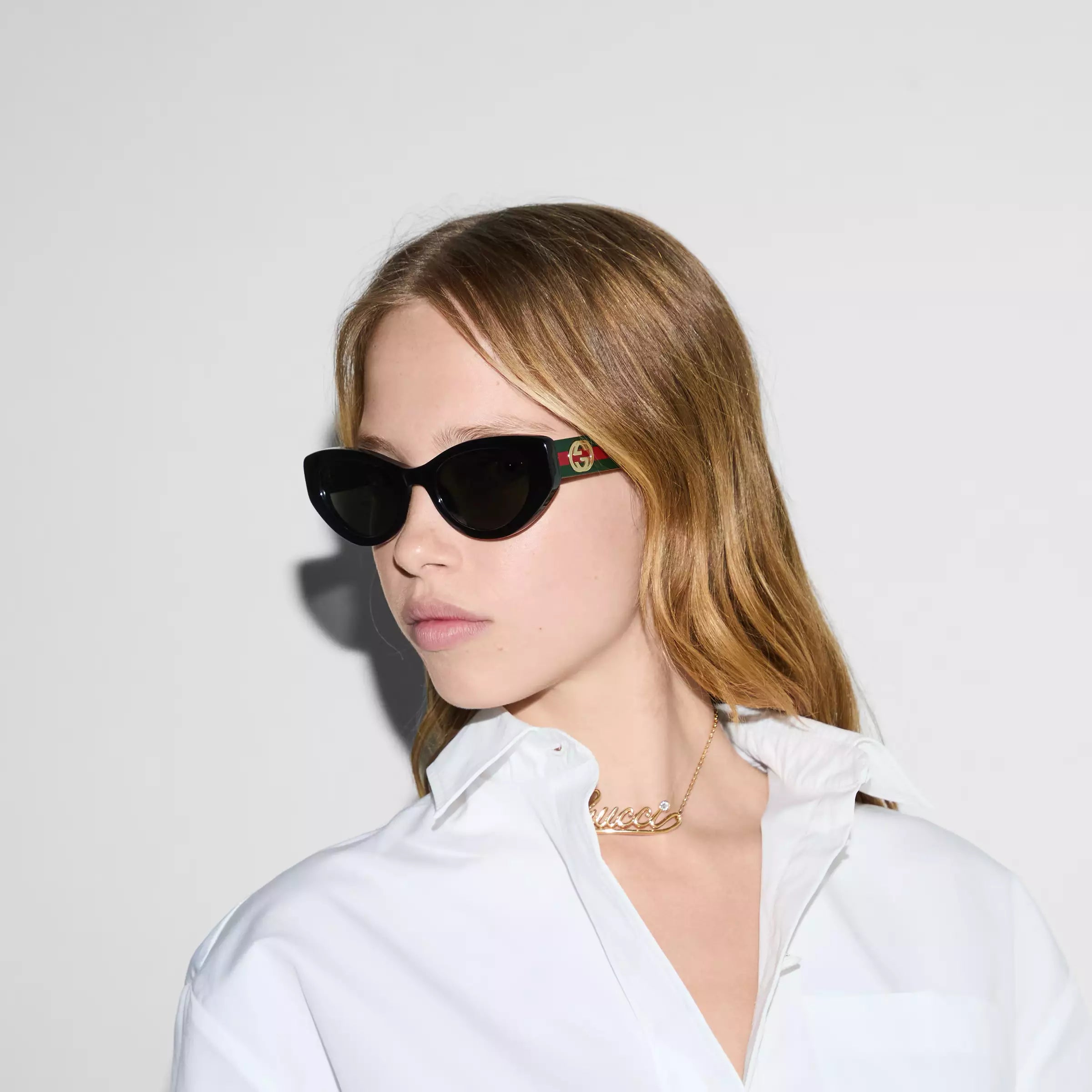 Occhiali da sole Gucci con montatura a farfalla - Nero