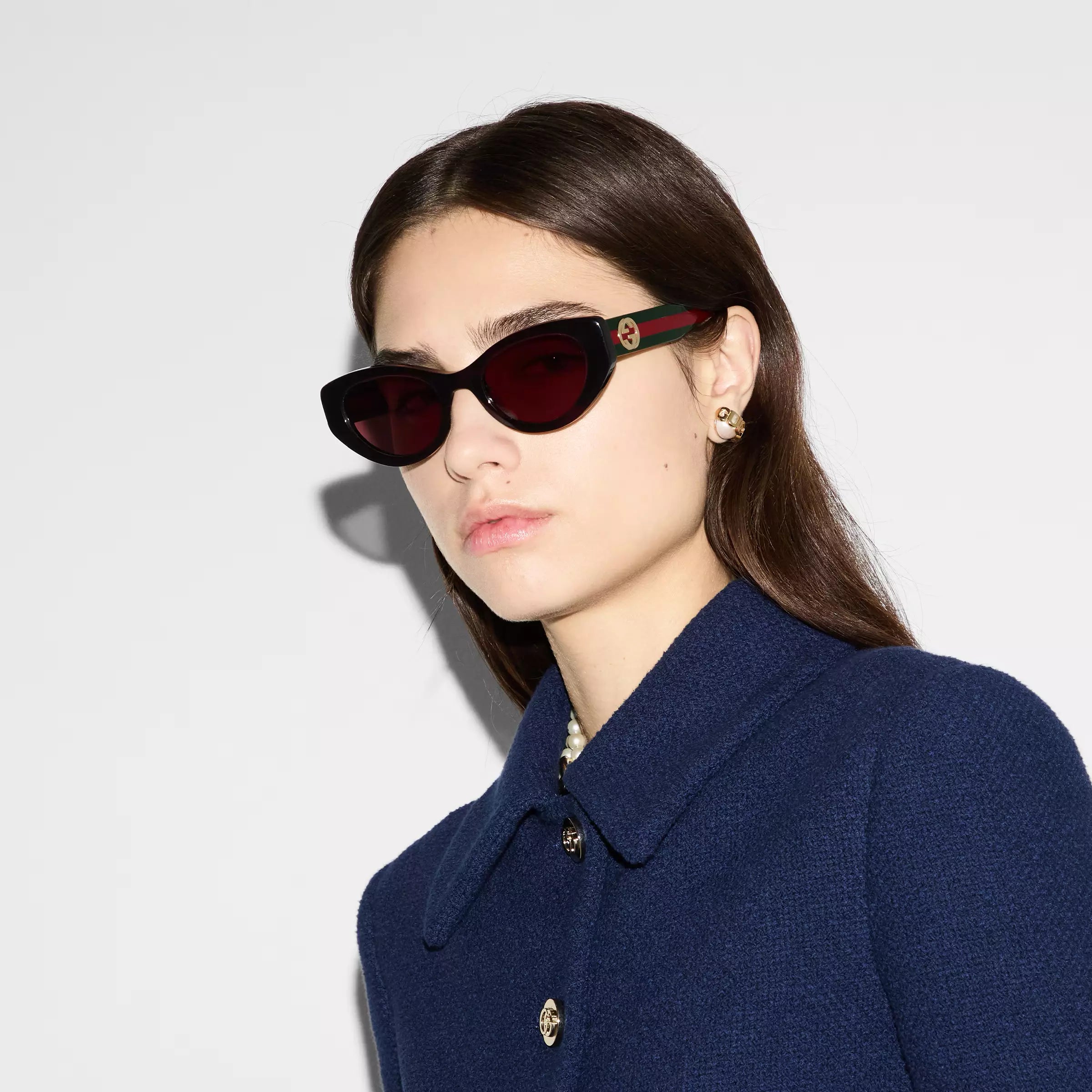 Occhiali da sole Gucci con montatura a occhio di gatto - Marrone