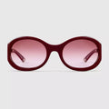 Occhiali da sole Gucci con montatura tonda - Rosso acceso