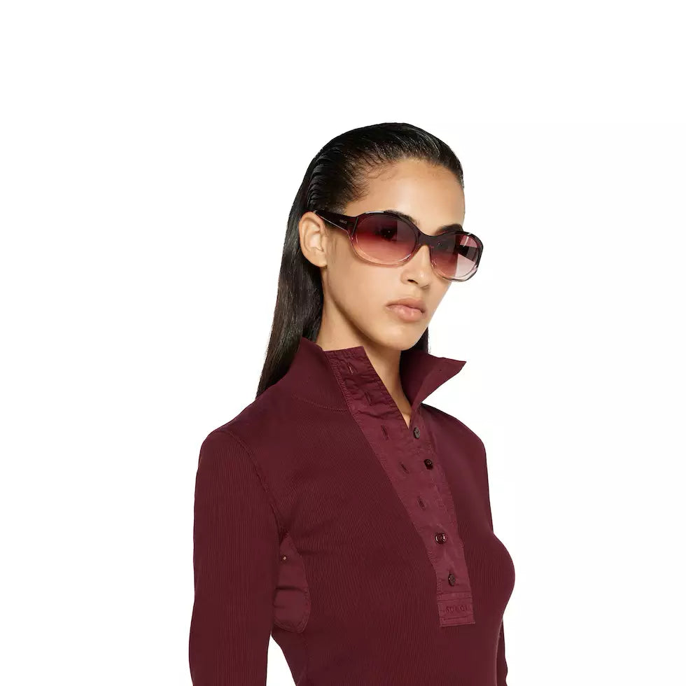 Occhiali da sole Gucci con montatura tonda - Gradiente Rosso Profondo